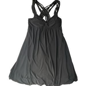 Taheri Women’s Sleeveless Sexy Deep V-neck Above Knee Dress Size L, Solid Black